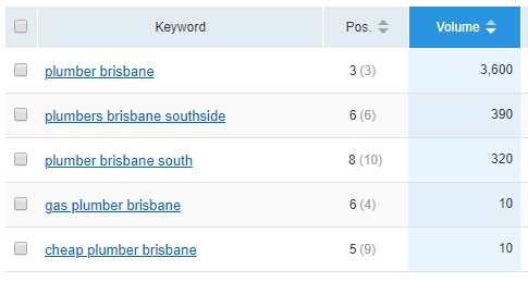 Plumber Brisbane Ranking Results